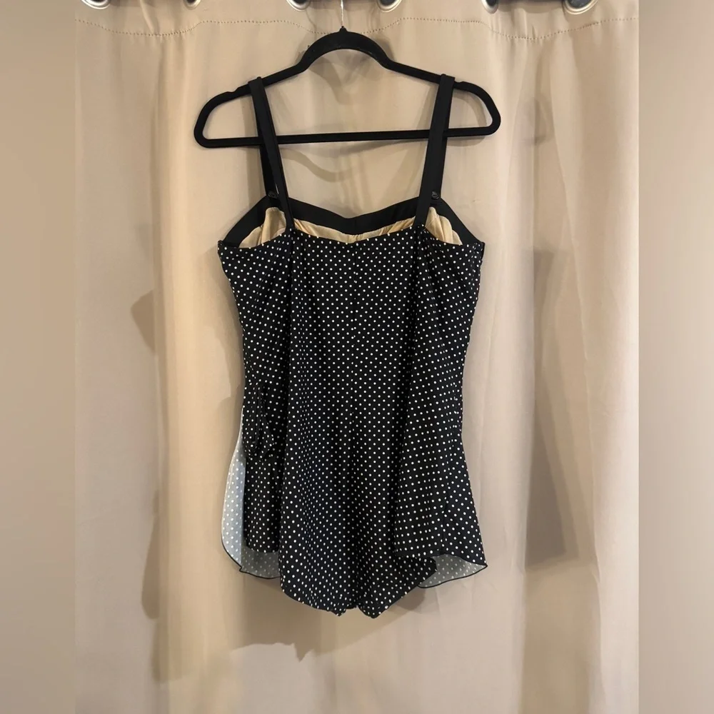 Maxine of Hollywood Black and White Polka Dot One Piece Swimsuit